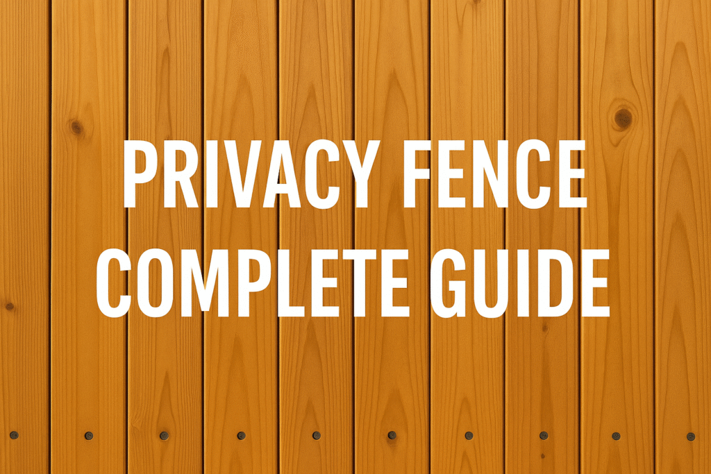 Privacy Fence Complete Guide