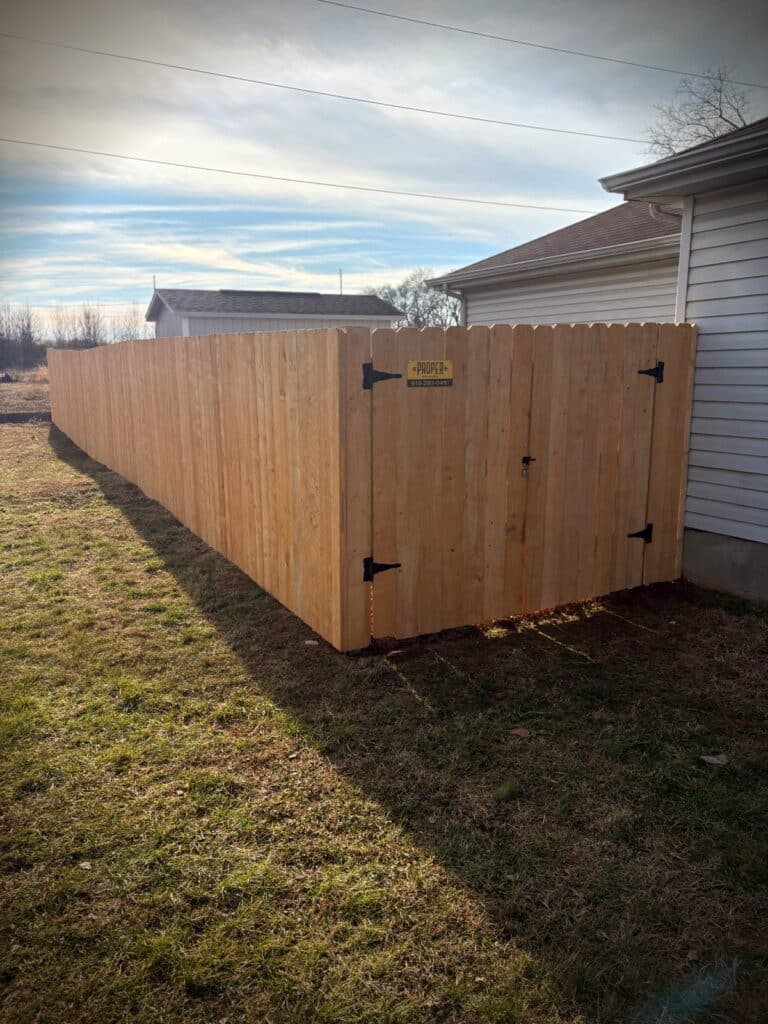 Cedar privacy fence installation by Proper Deck and Fence Middle Tennessee